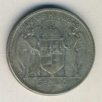 1930. 5P Ag "Horthy jobbra" T:3 ph.