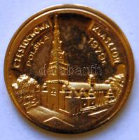 Lengyelország 1979. II. János Pál Pápa aranyozott emlékmedál T:1-