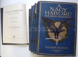 ~1920 A nagy háború írásban és képben I-VI., Atheneum Kiadó, Bp., a VII. kötet hiányzik, kiadói domb...