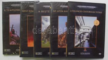 5 db Legendák nyomában eredeti DVD: A templomos lovagok, A Velencei csatornák, Az azték birodalom, S...