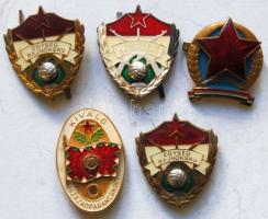5db klf katonai jelvény a szocialista időszakból T:vegyes
