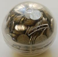 ~1 kg külföldi és magyar kivont pénzérme gömb alakú perselyben T:vegyes