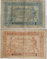 Franciaország 1914-18 körül 50c, 1Fr katonai szükségpénz T:II/III