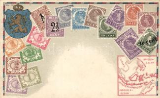 Set of Dutch-Indies stamps litho