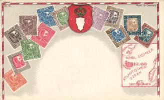 Set of Iceland stamps litho