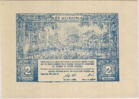 1919 Nagykanizsa és Zalaegerszeg 2K csak előlapinyomat,mindössze néhány példány  létezik belőle (Ambrus:Magy. papírszükségpénzei) ! T:I RRR!!!