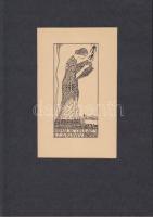 1909 Kozma Lajos (1884-1948) Ex libris cinkográfia paszpartuban 22x30cm