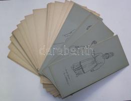 cca 1910 75 db jelmezterv, grafika, divatrajz egyazon művésztől, benne judaika is