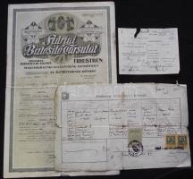 1923 Házassági anyakönyvi kivonat + 1925 Biztosítási kötvény