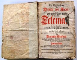 Die Begebenheiten des Prinzen von Ithaca, oder Der seinen Vater Ulysses suchende Telemach... , Nürnberg 1751, számos egész-oldalas rézmetszettel, korabeli kopottas aranyozott gerincű, bordázott egászbőr kötésben néhány lap sérült / with many full page copper-engraving, full leather binding (2-3 pages damaged but complete and nice)