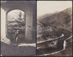 6 db megíratlan I. világháborús fotólap, Olasz Front / 6 WWI Italian front photo cards