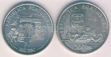 Portugália 1998. 200Esc "Mozambik" T:1- apró ph. + 1999. 200Esc "Brazília" T:1- ...