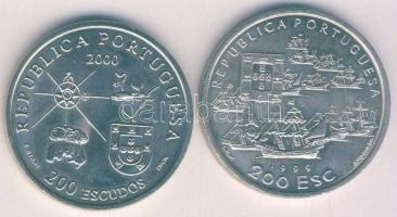 Portugália 1999. 200Esc "Pedro Alvarez Cabral" T:1- apró ph. + 2000. 200Esc "Terra Do...