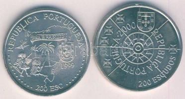 Portugália 2000. 200Esc "Terra Florida" T:1- kis ph. + 1999. 200Esc "Brazília" T...