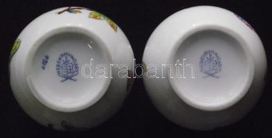 2 db kézzel festett Viktória-mintás Herendi porcelán vázácska / Herendi chinaware vase 7 cm