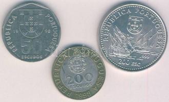 Portugália 1998. 50Esc T:2- + 200Esc "Garcia de Orta" T:1/2 + 1999. 200Esc "Duarte Pa...