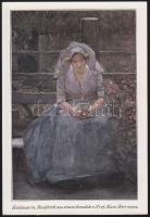 Hölgyek népviseletben - 9 db megíratlan, kifogástalan állapotú régi képeslap / 9 mixed Ladies folklo...