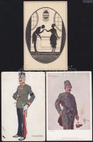 29 db régi motívumlap vegyes minőségben - főleg üdvözlőlapok és virágok, köztük érdekességek, dombor...