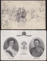 29 db régi motívumlap vegyes minőségben - főleg üdvözlőlapok és virágok, köztük érdekességek, dombor...