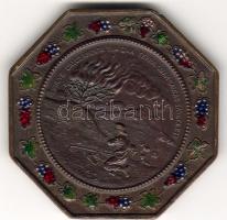 cca 1900 "Előre...Miskolc" szabadkőműves plakett bronz/email T:1/2