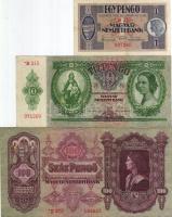 1930,36,38 1P, 10P, 100P *-gal (Szálasi kiadás) T:II