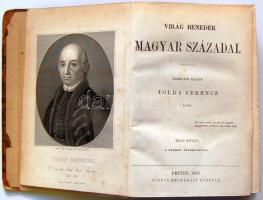 Virág Benedek: Magyar századok. I-III. kötet egybekötve, Heckenast, Bp. 1862, korabeli papírkötésben (kötéstábla elvált, gerinc hiányzik)