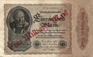 Német Birodalom / Weimari Köztársaság 1922. 1000M (2x) "Vielecke" vízjellel, a "Reich...