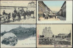 10 db régi városképes lap, közte egy litho és más érdekességek / 10 town-view postcard rarities