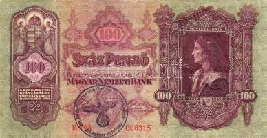 1930 100P "SS" német katonai bélyegzővel ellátva T:II