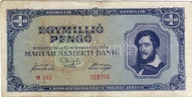 1946 1.000.000P látványosan elnyomott példány T:II/III