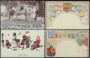 11 db vegyes régi motívumlap - érdekes lapok jó minőségben, lithókkal, jó művészekkel / 11 mixed topic postcards, high value material