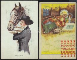 11 db vegyes régi motívumlap - érdekes lapok jó minőségben, lithókkal, jó művészekkel / 11 mixed top...