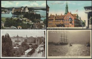 32 db régi, nem futott, nagyon szép állapotú európai városképes lap lithókkal / 32 European town-view cards, high quality pieces!