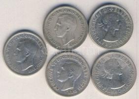 Ausztrália 1946-1960. 1Sh Ag (5x) klf évszámokkal! T:vegyes