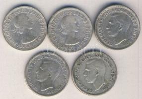 Ausztrália 1946-1963. 1Sh Ag (5x) klf évszámokkal! T:vegyes