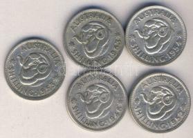 Ausztrália 1946-1963. 1Sh Ag (5x) klf évszámokkal! T:vegyes