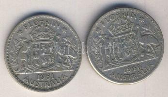 Ausztrália 1946-1951. 1Fl Ag (2x) T:3