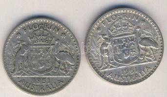 Ausztrália 1951-1961. 1Fl Ag (2x) T:3