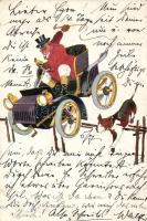 Automobile, hunting humour Schönpflug (b)