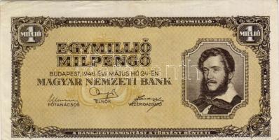 1946 1000.000.000Milpengő látványosan elnyomott példány T:II