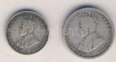 Ausztrália 1911-1936. közötti Sixpence Ag lekopott évszámmal T:3/4 + 1935. Threepence Ag T:2-