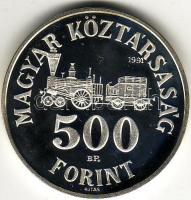 1991 "Széchenyi István" 500Ft ezüst, díszdobozban T:PP