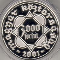 2001 "Ezeréves a magyar pénzverés" 3000Ft ezüst, díszdobozban T:PP! csak 5000db