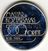 1989 "Téli olimpia" 500Ft ezüst, díszdobozban T:PP