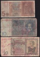 Német 3. Birodalom 1929. 10M T:IV fo. + 1939. 20M T:III fo. + 1942. 5M T:IV fo.