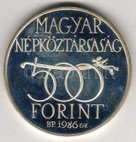 1986 "Buda visszafoglalása..." 500Ft ezüst, díszdobozban T:PP