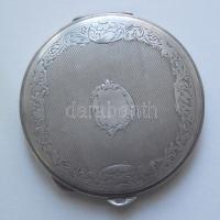 Dekoratív ezüst púderes doboz tükörrel (br.68g)