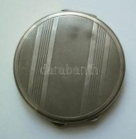 Dekoratív ezüst púderes doboz tükörrel (br.68g)