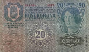 Kis vegyes magyar bankjegy tétel, közte korona, pengő, forint, összesen 20db különféle T:II,III,IV