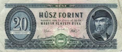 Kis vegyes magyar bankjegy tétel, közte korona, pengő, forint, összesen 20db különféle T:II,III,IV